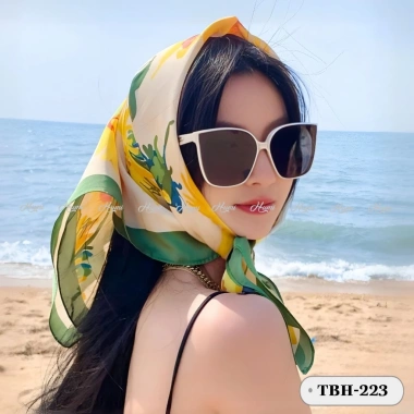 Khăn lụa trùm đầu HUMI 70x70cm – Bandana đa năng thắt nơ cá tính, quàng cổ thời trang 10