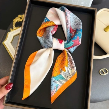 Khăn lụa vuông 70x70 cm bandana turban nữ mỏ quạ vintage - Giá chỉ 176.800đ