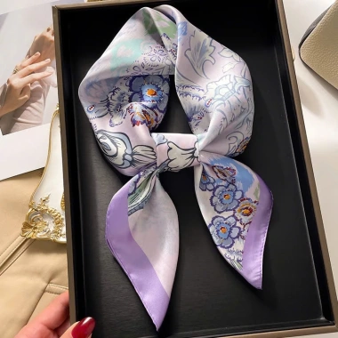 Khăn Lụa Vuông 70x70 cm Quàng Cổ Nữ Bandana Họa Tiết Turban Mỏ Quạ Giá 176.800₫