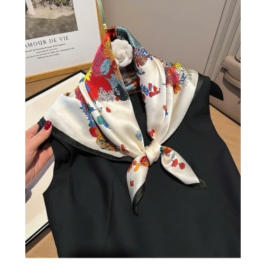 Khăn Lụa Vuông 70x70 cm Quàng Cổ Nữ Bandana Họa Tiết Turban Mỏ Quạ Giá 176.800₫