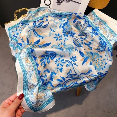Khăn Lụa Vuông 70x70 cm Quàng Cổ Nữ Bandana Họa Tiết Turban Mỏ Quạ Giá 176.800₫