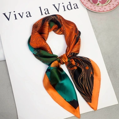 Khăn lụa vuông 70x70cm A108 - Đa chức năng, thời trang, ấm áp, giá chỉ 33.000đ 6