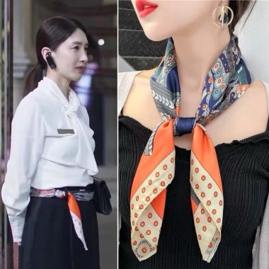 Khăn lụa vuông 70x70cm bandana thanh lịch - Quàng cổ, chùm đầu, chỉ 21.250 VND