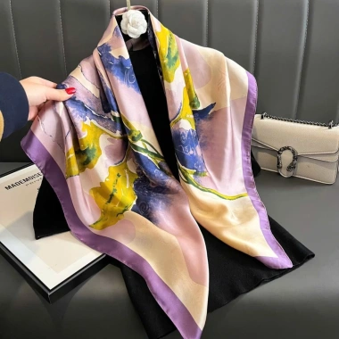 Khăn lụa vuông 90x90cm cao cấp ODOO - Turban, bandana, trùm đầu, có hộp, 244.975₫