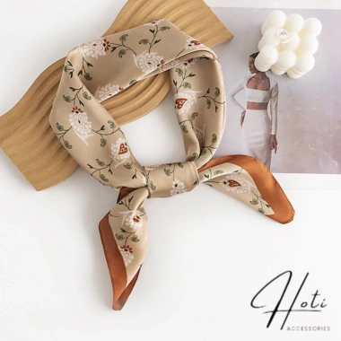 Khăn Lụa Vuông Caro Hoa 70x70 - Turban Quàng Cổ Dễ Dàng Phối Đồ HOTI KL141 Giá Ưu Đãi 418.500 VND