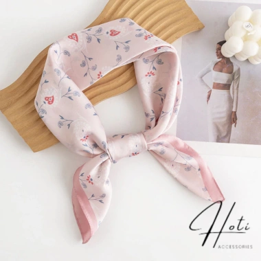 Khăn Lụa Vuông Caro Hoa 70x70 - Turban Quàng Cổ Dễ Dàng Phối Đồ HOTI KL141 Giá Ưu Đãi 418.500 VND