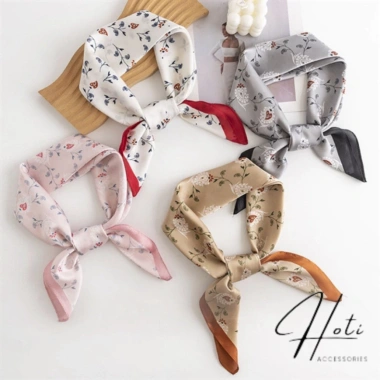 Khăn Lụa Vuông Caro Hoa 70x70 - Turban Quàng Cổ Dễ Dàng Phối Đồ HOTI KL141 Giá Ưu Đãi 418.500 VND