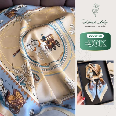 Khăn Lụa Vuông Ngựa 68x68cm Lụa Mềm Mịn, Tươi Sáng, Phụ Kiện Quàng 4 Mùa, Giá 140.000đ