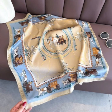 Khăn Lụa Vuông Ngựa 68x68cm Lụa Mềm Mịn, Tươi Sáng, Phụ Kiện Quàng 4 Mùa, Giá 140.000đ