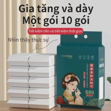 Khăn mặt cotton khô/ướt - Rửa mặt, tẩy trang mẹ & bé, giao miễn phí, gói lớn 105k 2