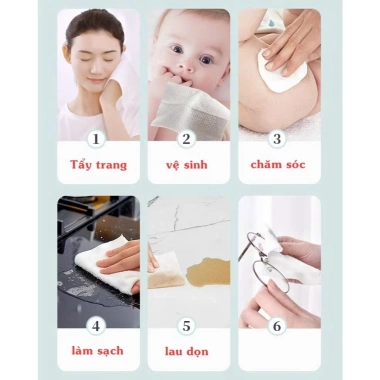 Khăn Mặt Dùng 1 Lần BORATE Cao Cấp - Khô Đa Năng, Mềm Mịn, An Toàn - Chỉ 45.000₫
