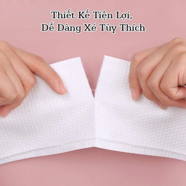 Khăn Mặt Khô 100% Cotton Dùng 1 Lần Cuộn 40 Khăn - Đa Năng Lau Khô & Lau Ướt Tiện Lợi 21.500 VND