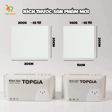 Khăn mặt khô TOPGIA TR1-14.055-1.238 dùng 1 lần mềm mịn phù hợp mọi loại da giá 50.601 VND