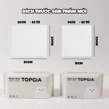 Khăn mặt khô TOPGIA TR1-14.055-1.238 dùng 1 lần mềm mịn phù hợp mọi loại da giá 50.601 VND