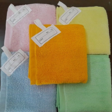 Khăn mặt mầm non cao cấp kiểu Nhật, may quai tem ghi tên, giá ưu đãi 4.500₫ 2