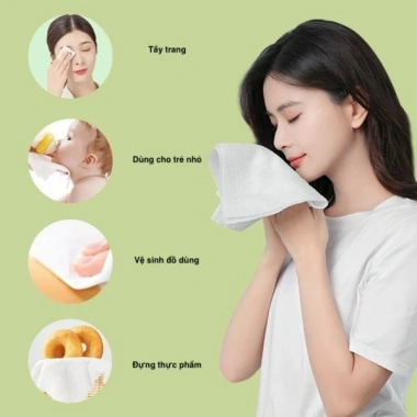 Khăn mặt mềm dùng một lần MediCheri 60 chiếc 200x200mm, lau khô ướt không mùi, dạng cuộn tròn, giá chỉ 18.000đ 8