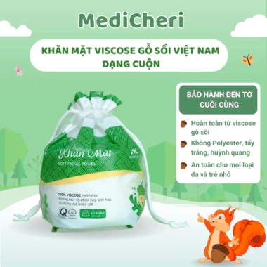 Khăn mặt mềm dùng một lần MediCheri 60 chiếc 200x200mm, lau khô ướt không mùi, dạng cuộn tròn, giá chỉ 18.000đ 10