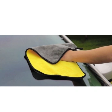 Khăn Microfiber Lau Xe Ô Tô Màu Vàng 2 Lớp Siêu Thấm Hút Cực Dày Giá 49.000 VND