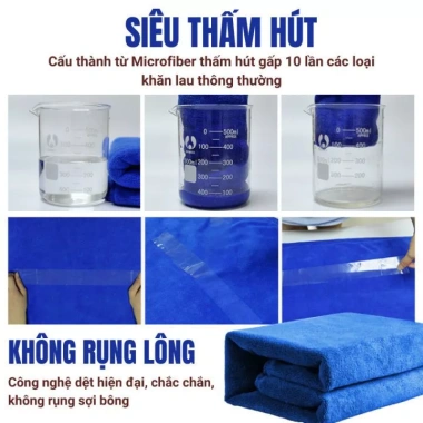 Khăn microfiber mềm mịn, siêu thấm hút đa năng cho spa, nội thất và lau xe - 14.000₫
