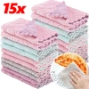 Khăn Microfiber Siêu Thấm Hút 5/10/15 Cái - Vải Lau Dầu Chống Dính Nhà Bếp, Khăn Lau Hai Mặt Giá Ưu Đãi 30.9k