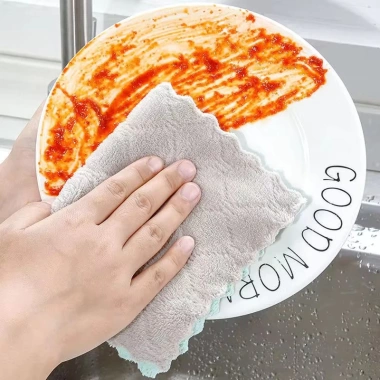 Khăn Microfiber Siêu Thấm Hút 5/10/15 Cái - Vải Lau Dầu Chống Dính Nhà Bếp, Khăn Lau Hai Mặt Giá Ưu Đãi 30.9k
