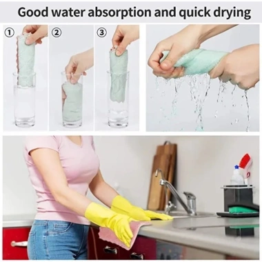 Khăn Microfiber Siêu Thấm Hút 5/10/15 Cái - Vải Lau Dầu Chống Dính Nhà Bếp, Khăn Lau Hai Mặt Giá Ưu Đãi 30.9k