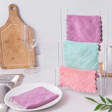 Khăn Microfiber Siêu Thấm Hút 5/10/15 Cái - Vải Lau Dầu Chống Dính Nhà Bếp, Khăn Lau Hai Mặt Giá Ưu Đãi 30.9k
