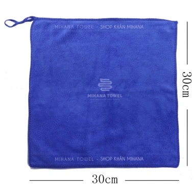 khăn nail microfiber 30x30 dày dặn siêu mềm mịn - hình vuông có quai treo, chỉ 7.000₫