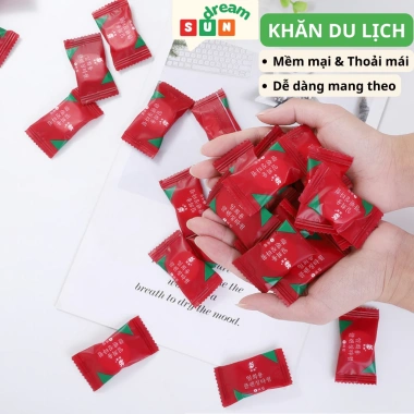 Khăn Nén Du Lịch Mini Dùng 1 Lần Lau Mặt Dạng Viên Kẹo - Nhỏ Gọn Giá 8.000đ