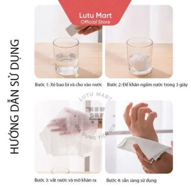 Khăn Nén Hàn Quốc Hình Viên Kẹo Cotton - Khăn Tắm Du Lịch 7.000đ Lutu Mart