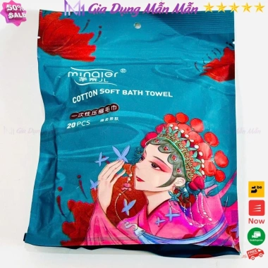 Khăn nén lau mặt 20 cái 24x30cm - Dày mềm mịn, tiện dụng cho du lịch, làm, học - Giá 18.000 VND