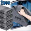 Khăn Ô Tô Microfiber 800GSM 1/2 Bộ Găng Tay Siêu Thấm, Dễ Giặt, Bề Mặt Thủy Tinh, Xám