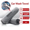 Khăn Ô Tô Microfiber 800GSM 1/2 Bộ Găng Tay Siêu Thấm, Dễ Giặt, Bề Mặt Thủy Tinh, Xám 2