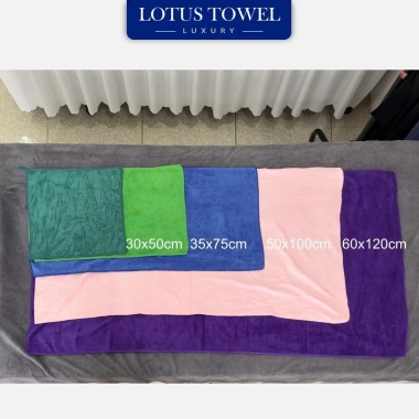 Khăn Quấn Đầu Spa Microfiber Mềm Mịn Thấm Hút Không Màu LotusTowel giá 11.900₫