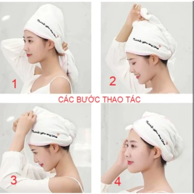 Khăn quấn ủ tóc nhanh khô cotton thoáng mát hút ẩm, giặt phơi nhanh, giảm giá 22% 2