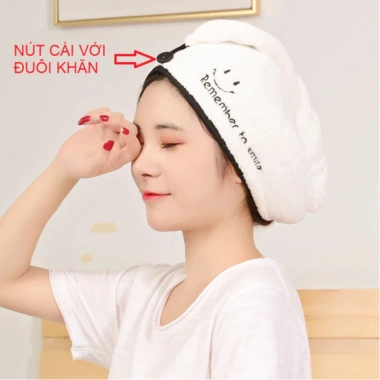 Khăn quấn ủ tóc nhanh khô cotton thoáng mát hút ẩm, giặt phơi nhanh, giảm giá 22% 3