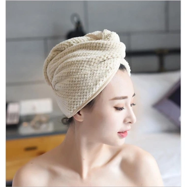 Khăn quấn ủ tóc siêu thấm trơn - Khăn mũ khô tóc tiện lợi, giá chỉ 24.000đ 6 Khăn quấn ủ tóc siêu thấm trơn - Khăn mũ khô tóc tiện lợi, giá chỉ 24.000đ 6