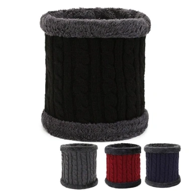 Khăn quàng cổ ấm áp HYCEO - Nhung san hô dày dệt kim, màu trơn, chống lạnh thể thao 4