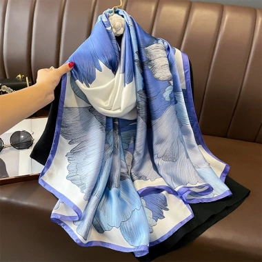 Khăn quàng cổ bông hoa to - Lụa cao cấp, thanh lịch, giá 94.640₫