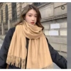 Khăn quàng cổ caro sọc xanh trắng nâu - ấm áp mùa đông, chỉ 522.500 VND 13