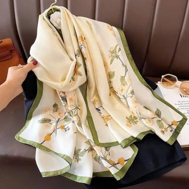 Khăn quàng cổ dài lụa tơ cao cấp nữ sang chảnh, mix áo dài - JULIO 456k