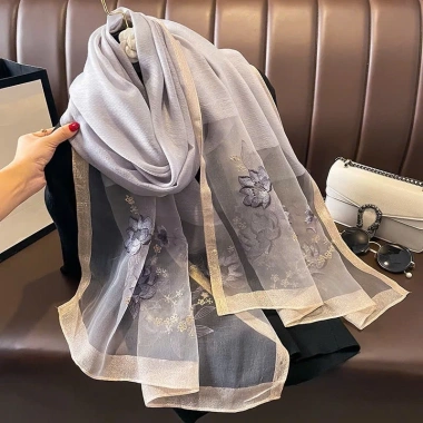 Khăn quàng cổ dài lụa tơ cao cấp - Sang chảnh, phù hợp mix áo dài nữ