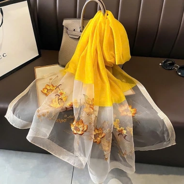 Khăn quàng cổ dài lụa tơ cao cấp - Sang chảnh, phù hợp mix áo dài nữ