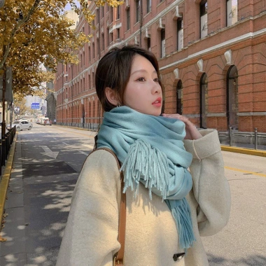 Khăn quàng cổ len cashmere mềm mại 200x70cm, nhiều màu, phong cách Hàn Quốc nam nữ 4