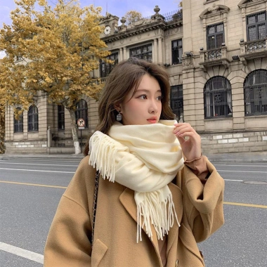Khăn quàng cổ len cashmere mềm mại 200x70cm, nhiều màu, phong cách Hàn Quốc nam nữ 7