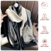 Khăn Quàng Cổ Lụa Dài Bản To 180x90 Trắng Đen Lụa Mềm, Không Mỏng, Màu Sắc Thật