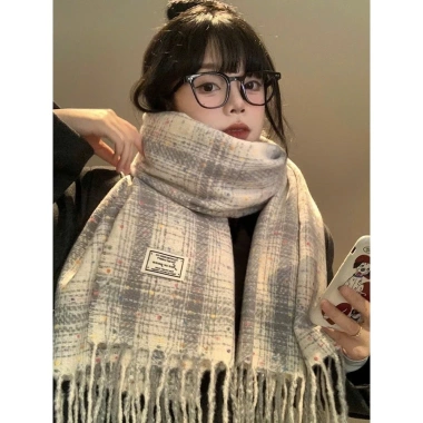 Khăn quàng cổ nam nữ len dạ phong cách Vintage Hàn Quốc, giảm còn 110.466 VND 5