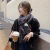 Khăn quàng cổ nữ vintage Hàn Quốc mùa đông ấm áp, họa tiết caro đa màu thời thượng 2