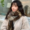 Khăn quàng cổ nữ vintage Hàn Quốc mùa đông ấm áp, họa tiết caro đa màu thời thượng 6