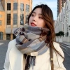 Khăn quàng cổ nữ vintage Hàn Quốc mùa đông ấm áp, họa tiết caro đa màu thời thượng 12